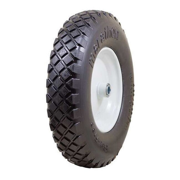 Marastar Flat Free Wheel, Polyurethane, 500lb, White 00056