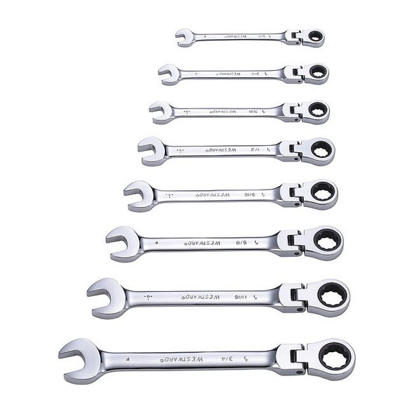Westward Combo Wrench St,Steel,Fll Plish,Flexible 35Z115