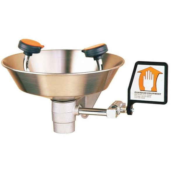 Guardian Equipment Plumbed Eyewash, Wall Mount, Plumbed, 6 11/12 in H., 15 2/3 in W G1724P