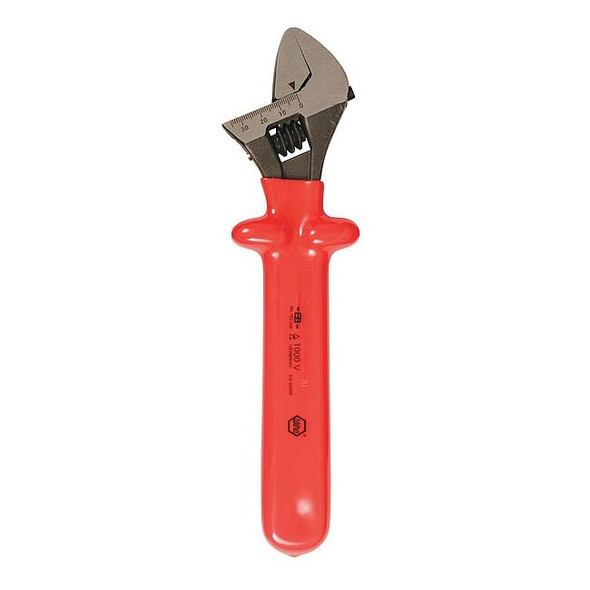 Wiha Adj. Wrench,Insulated,8",1" Cap.,Natural 76208
