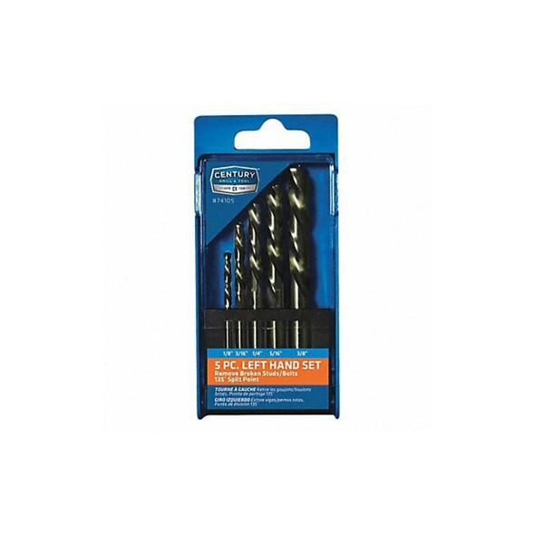 Century Drill & Tool 5 Piece Left Hand Drill Bit Set 74105