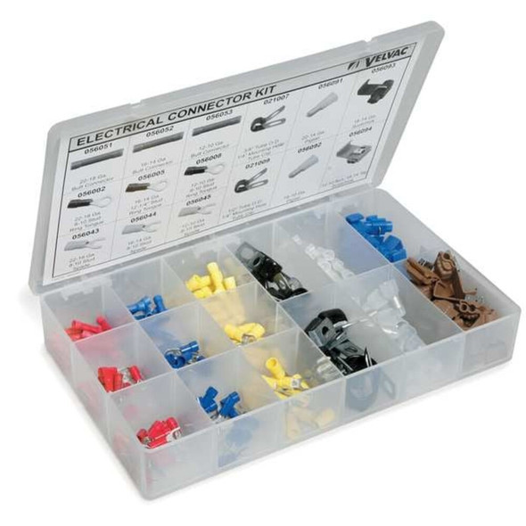 Wire Connector & Terminal Kit, 10 AWG, Vinyl Insulated, Assorted, Crimp Termination Only