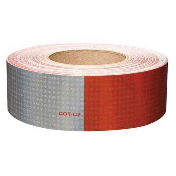 Oralite Reflective Tape,W 2 In,Red/White 18692
