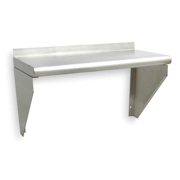 Manufacturer Varies Stainless Steel Wall Shelf, 12"D x 24"W x 11-1/2"H, Silver 2HFZ9