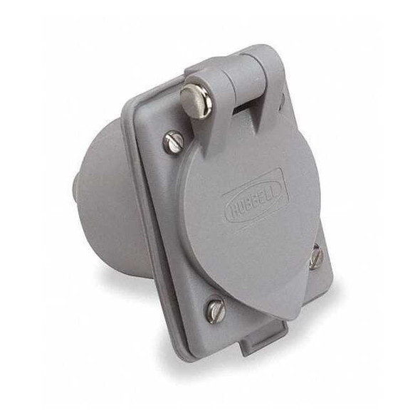 Straight Blade Inlet, 15 A, 125V AC, 2 Pole, 3 Wire, Flush Mount, Grounded