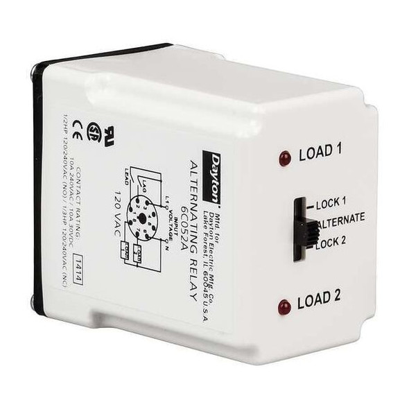 Dayton Alternating Relay,240VAC,DPDTCross-Wired 6C053