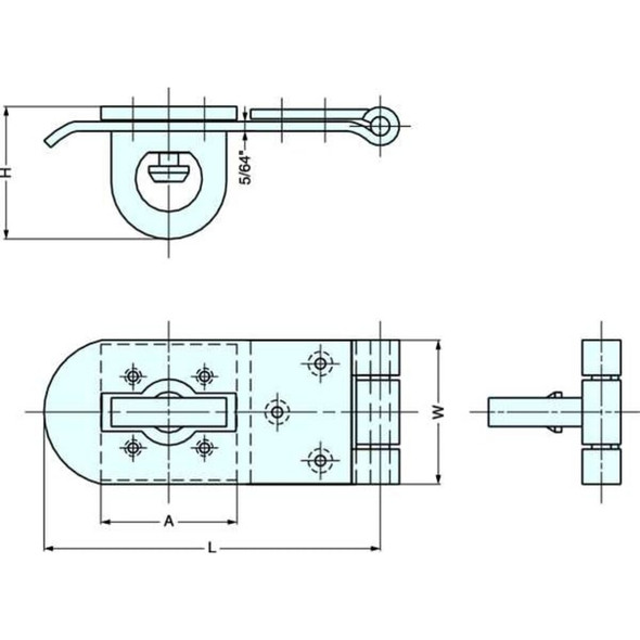 Sugatsune Hasp,Rotating Eye,316 Stainless Steel HP-660S
