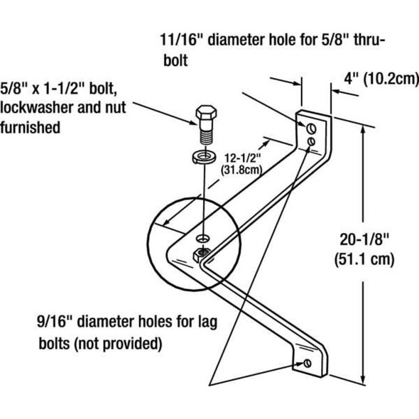 Lithonia Lighting SteelAngleBracket,20.25inH,20.25inL,3inW FSAB DDB U