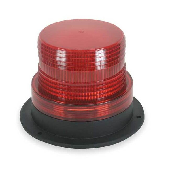 Warning Light, Red, Strobe Tube, 12 to 80V DC, 72 FPM, 5 in Dia., Surface