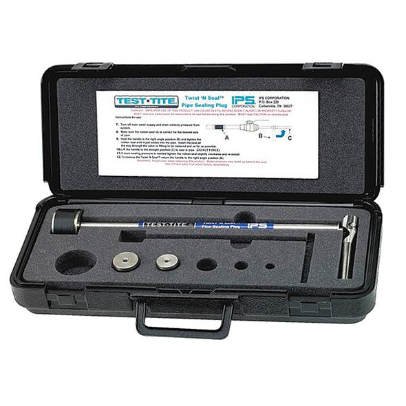 Test-Tite Twist N Seal Kit,1 1/4 To 2 In,12 In L 83790 Test-Tite Twist N Seal Kit,1 1/4 To 2 In,12 In L 83790