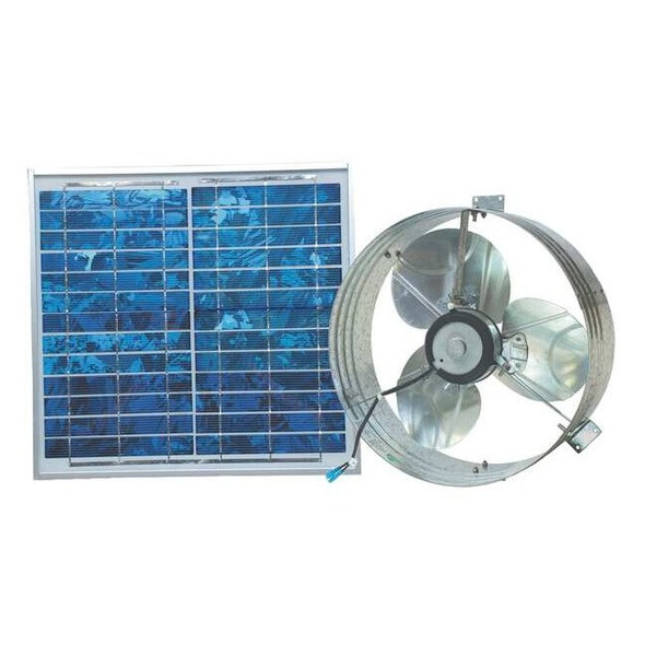 433 CFM Solar Powered Gable Mount Power Attic Ventilator with Panel