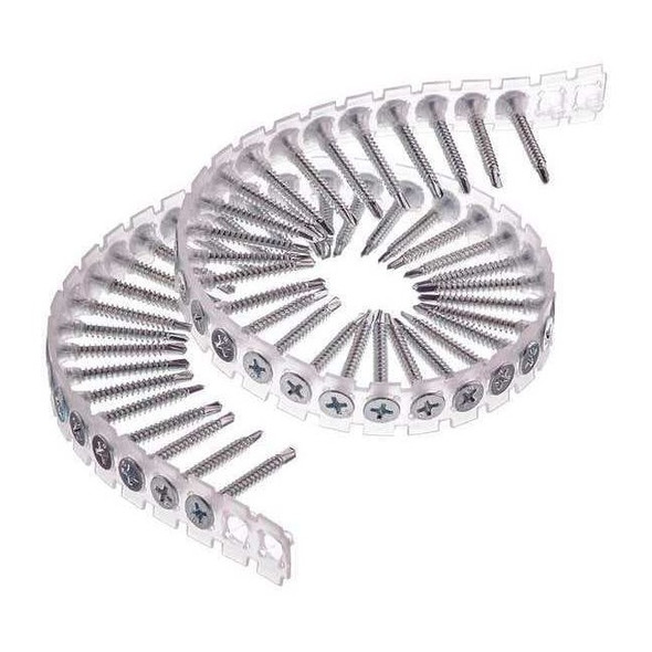 Drywall Screw, #6 x 1-1/4 in, Steel, Flat Head Phillips Drive, 4000 PK