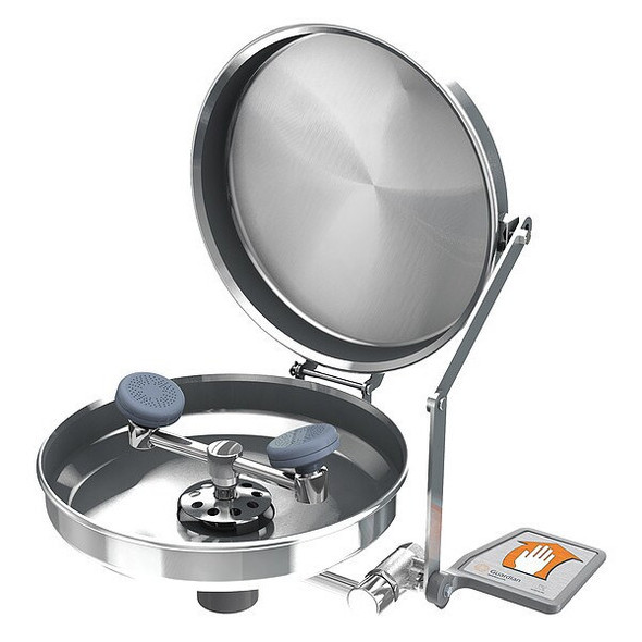 Plumbed Eyewash, Wall Mount, Plumbed, 9 1/2 in H., 15 1/2 in W