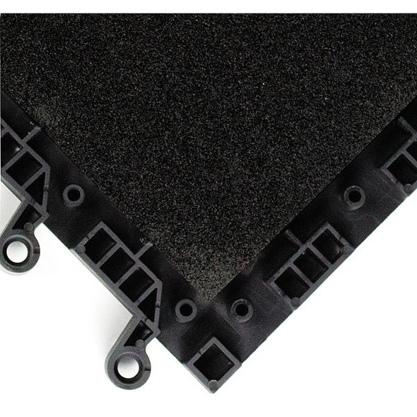 Wearwell Interlocking Antifatigue Mat Tile, 18 in W x PVC, Black 599.78X18X18BK-CS10