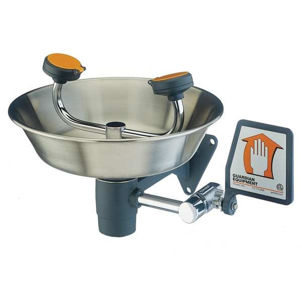 Guardian Equipment Plumbed Eyewash, Wall Mount, Plumbed, 6 11/12 in H., 15 2/3 in W G1750