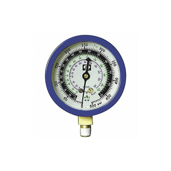 Jb Industries Low Side Gauge, 3 1/8 in Dia, Blue M2-870