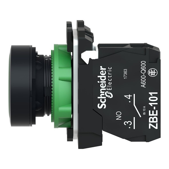 Schneider Electric FlushPushButtonOperator,NonIllum,Grn,1NO XB5AA3311