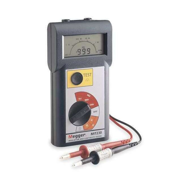Megger Megohmmeter, 1 mA, LCD, 25 V, Handheld MIT230