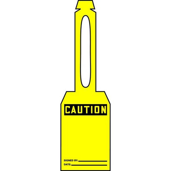 Accuform Loop n Strap Caution Tag,5 1/4in H,PK25 TAL325