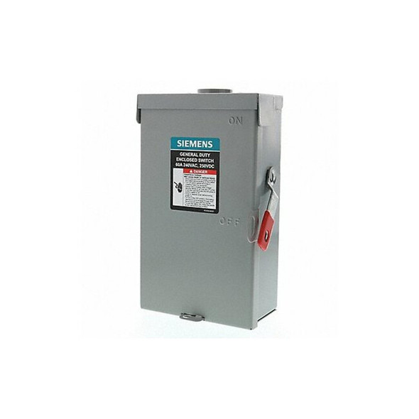 Siemens Safety Switch, Fusible, 60 A, Steel GF322NRA Siemens Safety Switch, Fusible, 60 A, Steel GF322NRA