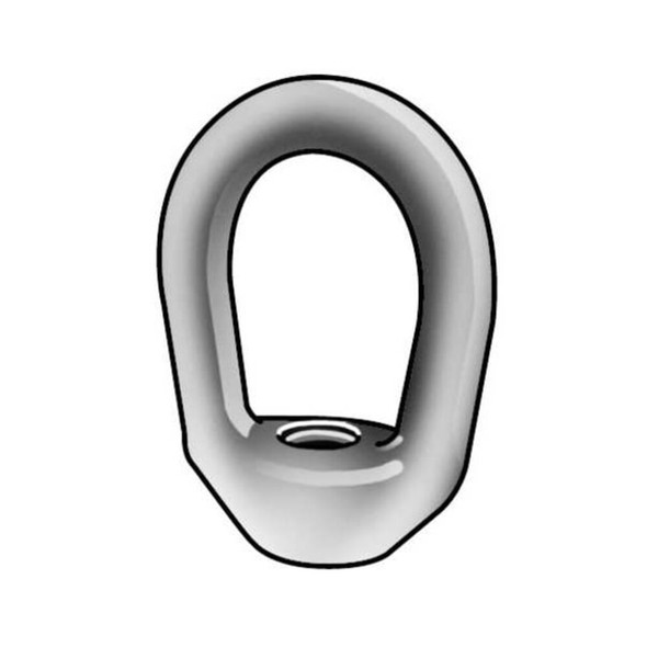 Oval Eye Nut, 5-8"-11 Thread Size, 3-4 in Thread Lg, 316 Stainless Steel, Plain  EN-7-316SS