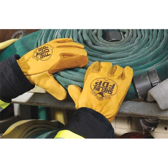 Shelby Firefighters Gloves,XL,Cowhide Lthr,PR 5227 XL