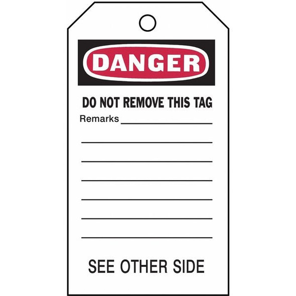Brady Danger Tag,5-3/4 x 3 In,Do Not Opr,PK25, 76180 76180