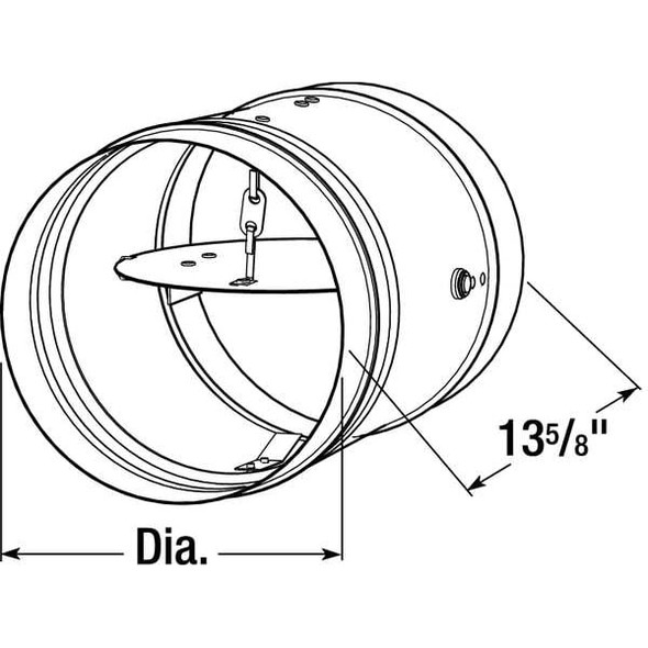 Dayton Round Fire Damper,165 Deg F,13-5/8 In. D 2TFZ6