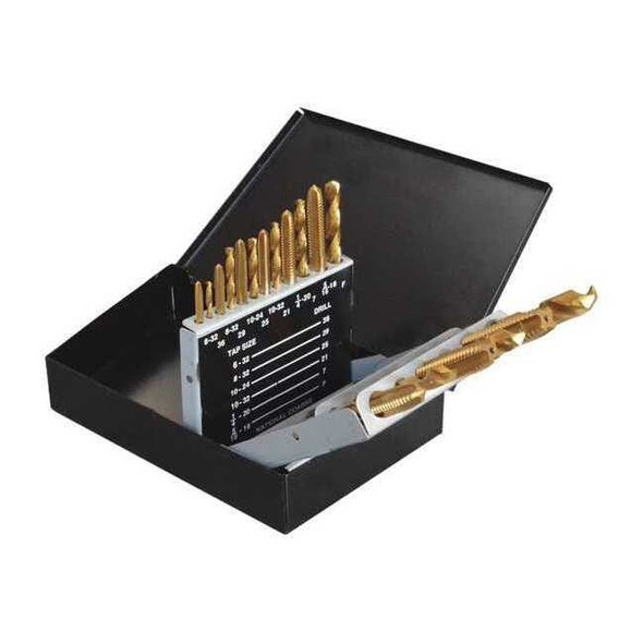 Manufacturer Varies Drill Bit and Tap Set, 18 Pieces, UNC/UNF, Plug Style 5PXJ3
