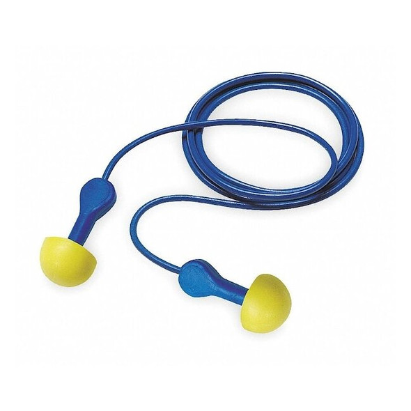 E-A-R EXPRESS Pod Plugs Disposable Corded Ear Plugs, NRR 25 dB, M, Blue, 100PK