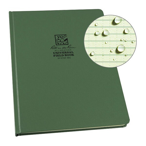 Rite in the Rain Notebook,Fabrikoid,8-1/4" x 11" Size 970F-MX