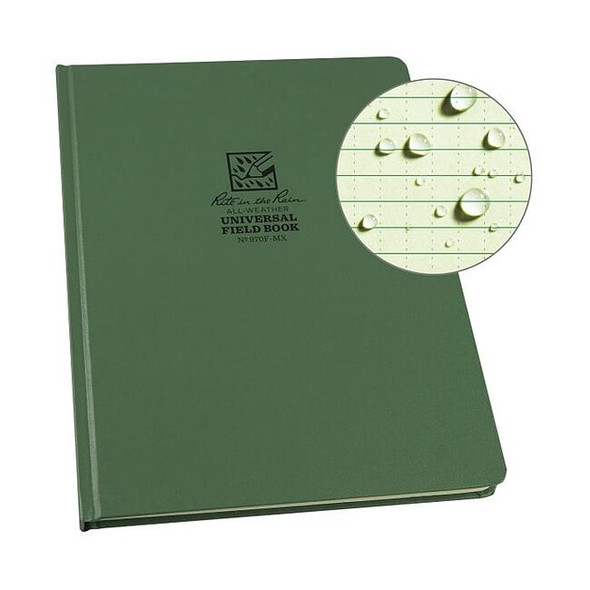 Rite in the Rain Notebook,Fabrikoid,8-1/4" x 11" Size 970F-MX