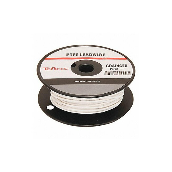 Tempco High Temp Lead Wire, PTFE, 14 AWG, White, 250 ft LDWR-1071
