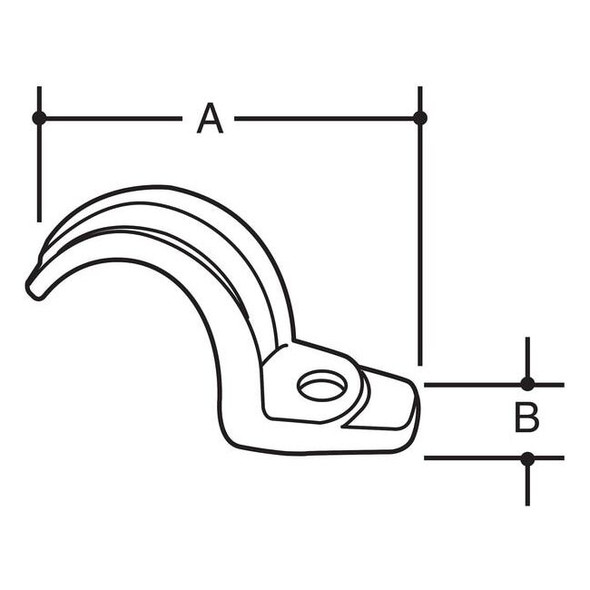 Strap, Conduit; RMC Use, 1 in, Malleable Iron, Zinc Plated