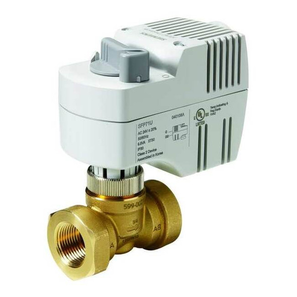 Siemens Threaded Globe Valve,NO,Brass,1/2 in NPT 243-00211
