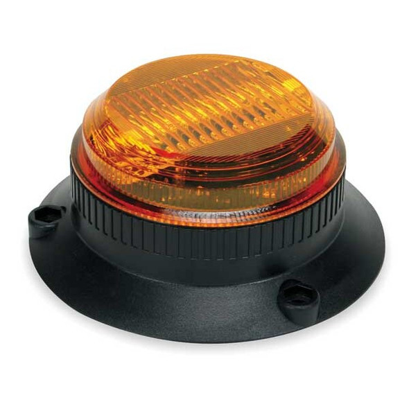 Warning Light, Amber, Strobe Tube, 12 to 80V DC, 72 FPM, 5 3/4 in Dia., Surface