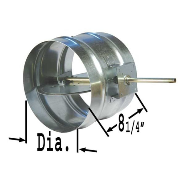 Dayton Volume Control Damper, 8-1-4"D, 12"DuctDia 3HGP1