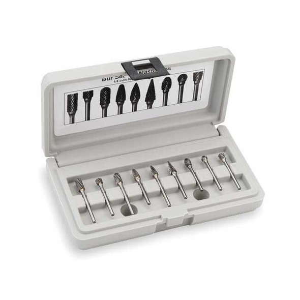 Widia Carbide Bur Sets,1/8,9 Pcs M40591