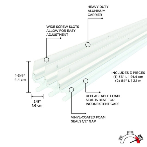Manufacturer Varies Weatherstrip,Kerf Vinyl Clad,White 2RRT1