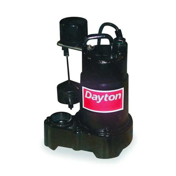 Dayton 1/2 HP 1-1/2" F Submersible Sump Pump 120V AC Vertical 3BB71