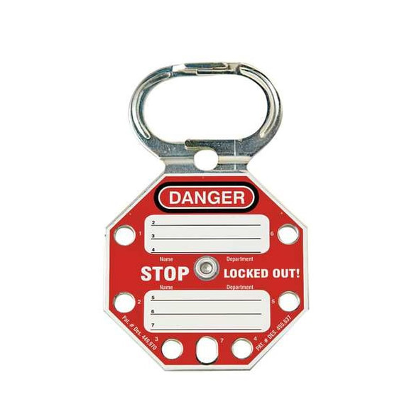 Brady Lockout Hasp,Standard,6 Lock,PK5 87693