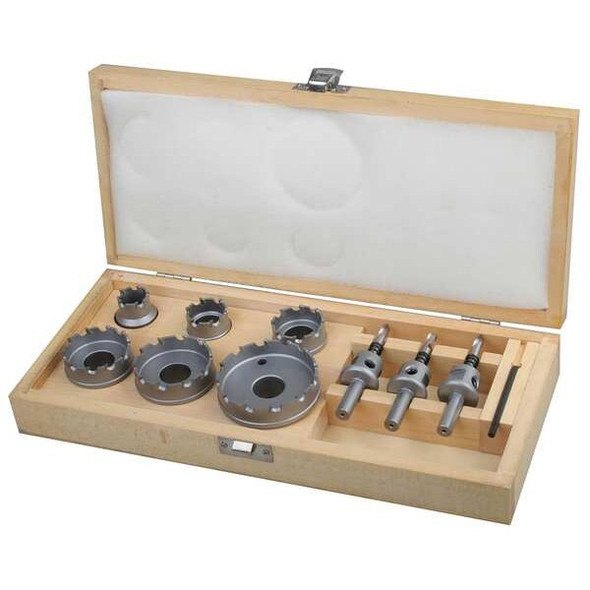 Westward Hole Cutter Kit,Carbide,9 Pc 6EXN7