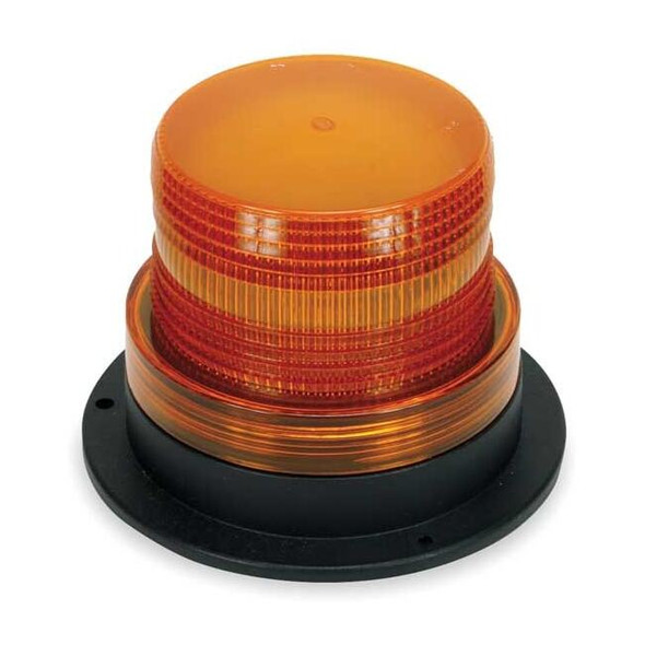 Warning Light, Amber, Strobe Tube, 12 to 80V DC, 72 FPM, 5 in Dia., Surface