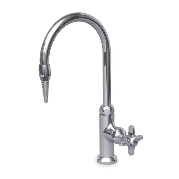 Watersaver Manual Laboratory Faucet, Single Hole Mount, Chrome 1 Hole L694