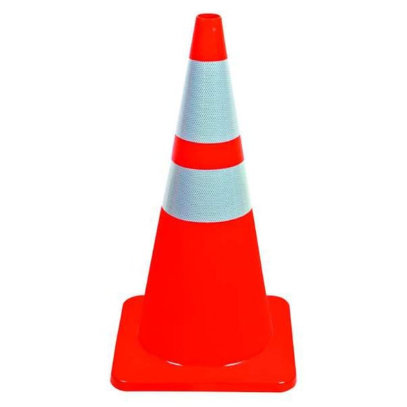 Traffic Cone, PVC, High-Intensity Prismatic, 36 in Height, 10 lb, Orange  6FHA2