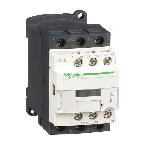 IEC Magnetic Contactor, 1NC/1NO, 24V DC, 3 P, Non-Reversing, Screw Clamp