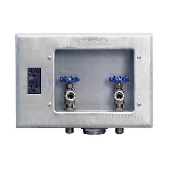 Guy Gray Washing Machine Outlet BoxGalvanizedDuplex Receptacle1/2" 82033