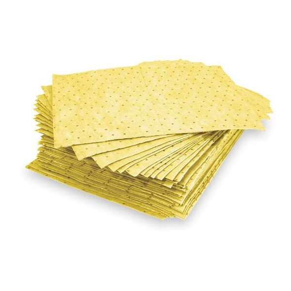 Oil-Dri Sorbent Pad, 19 gal, 15 in x 19 in, Universal, Yellow, 100 PK L90834