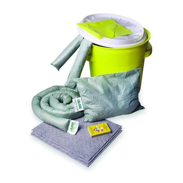 Spill Kit, 17 gal Volume Absorbed per Kit, 20 gal Capacity, Lab Pack, Yellow