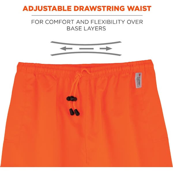 Ergodyne Rain Pants,Class E,Orange,L 8915